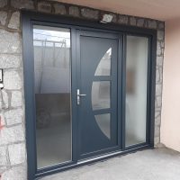 Porte d'entrée pvc bicoloration